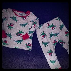 Dino baby Christmas PJ set